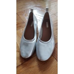 Silver leather Mary Janes